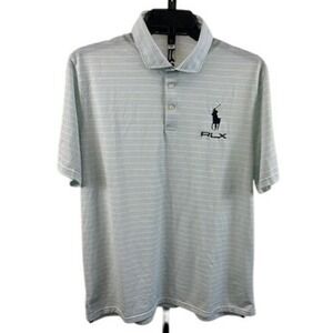 RLX Ralph Lauren Golf Polo Shirt Striped Short Sleeve NetJets RSM‎ Size Large
